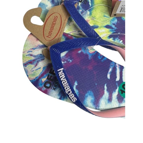 Havaianas Women's Flip Flop Sandals Apple Green Tye-Dye Women's 11/12 NEW - Picture 3 of 11